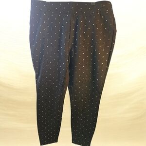 Philosophy Black Leggings with Silver Dots & Gold Dots Size 1X